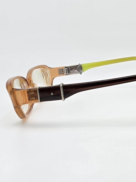 Robert Marc 136-30 Crystal Brown on Lime Green Eyeglasses Frame France 52-14-108 main image 8